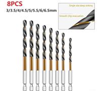 Eawfgtuw for 13 Piece for HSS Drill Bit Set 1.5-6.5mm Round Shank Metal Wood Drilling Hole Cutter Hand Drill Accessories Accuracy Bits