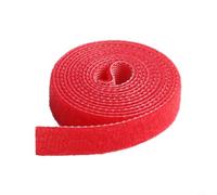 Eawfgtuw for 1m Nylon Polyester Cable Management Strap with Hook and Loop, Reusable Tie for Organising Data, Network and Computer Cables at Home(Red)