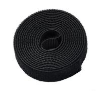 Eawfgtuw for 1m Nylon Polyester Cable Management Strap with Hook and Loop, Reusable Tie for Organising Data, Network and Computer Cables at Home(Black)