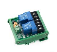 Eawfgtuw For 2 Channel DIN Rail For Relay Board with 5/12/24V Interface, Electromagnetic For Relay Module for Industrial Control, 10A 250VAC/30VDC, Screw Terminal, LED(24v)