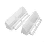 Eawfgtuw For 2 Pack Parakeet Food Dispenser for Birds, Double Compartment Bird Feeder with Perch, Large Capacity Plastic Feed Box for Cage, White(0)