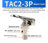 Eawfgtuw For 2 Position 3/5 Way Brass Pneumatic Air Valve with Mechanical Push Button - Anti-Rust, High-Pressure Resistant for Non-Air Medium, Silver Metal Flow(TAC2-3P(spoon))