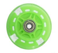 Eawfgtuw For 2pcs 80mm LED Flash Scooter Wheels, PU Replacement Wheel Set with High Carbon Steel Bearings for Outdoor Scooters or Inline Skates, For Long lasting Elastic(Green)