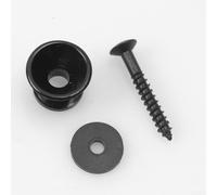 Eawfgtuw For 2pcs Guitar Strap Locking End Pins with Screws, Compatible with Most Guitars, Copper Construction, Black/Silver/Gold, Includes Washers(Black)