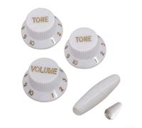 Eawfgtuw For 3 PCS Guitar Knobs for ST Style Electric Guitars - Volume 2 Tone Control Knobs with 2 For Whammy Bar Arms, Compatible with For (White)