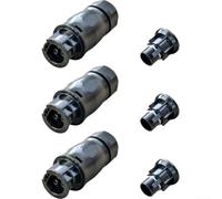 Eawfgtuw For 3-Pole Waterproof Female End Cap Connector for Betteri BC01 Compatible with Solar Inverter IP68 Rated 25A 250V AC Outdoor Use(3 Set)