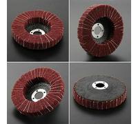 Eawfgtuw for 320# Grit 100mm Round Flap Polishing Wheel Disc for Rotary Tools, Abrasive Buffing Wheel with 16mm Bore, Fiber Material, Red, 16mm Thick, for Metal