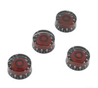 Eawfgtuw For 4 Pcs Guitar Knobs for Les, Speed Control Volume Tone Knob Set, Compatible with LP Style Guitars, Red and Black Vintage Style Plastic Knobs