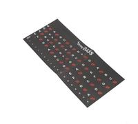 Eawfgtuw For 4 String Bass Guitar Note Map Decals for Learning Note Placement, Scales and Chords - Black Sticker Set (4pcs), 198x88x0.5mm(four strings)