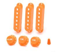 Eawfgtuw For 48 50 52mm Single Coil Pickup Covers for Electric Guitar with Volume and 2 Tone Knobs - Black White Yellow Blue Light For Blue Orange Green(Orange)