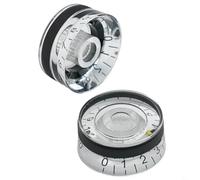 Eawfgtuw For 4PCS 6mm Electric Guitar Bass Volume Tone Control Knobs, Acrylic Top Hat Design with Dome Shape and Plated Finish, Compatible with LP Style and(Transparent)