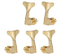 Eawfgtuw For 5 PCS Bass Guitar Tuning Pegs for Electric Bass, Fish Tail Buttons Machine Heads with Sealed Gear, 3L2R 2L3R 4L1R 1L4R Configuration, Black and(3L2R)