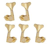 Eawfgtuw For 5 PCS Bass Guitar Tuning Pegs for Electric Bass, Fish Tail Buttons Machine Heads with Sealed Gear, 3L2R 2L3R 4L1R 1L4R Configuration, Black and(2L3R)