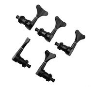 Eawfgtuw For 5 PCS Bass Tuning Pegs for Electric Bass, Fish Tail Buttons Machine Heads with Sealed Gear, 33.5 x 56mm, Compatible with 2L3R 3L2R 4L1R 1L4R,(3L2R Black)
