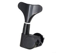 Eawfgtuw For 5 PCS Bass Tuning Pegs for Electric Bass, Fish Tail Buttons Machine Heads with Sealed Gear, 33.5 x 56mm, Compatible with 2L3R 3L2R 4L1R 1L4R,(2L3R Black)