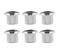 Eawfgtuw For 6 Pcs 10mm Tuner Bushings for Vintage Guitar Machine Heads, Chrome and Black Reducer Ferrules Nuts Set, Fits 3/8" or 10mm Tuner Holes Compatible(Silver)
