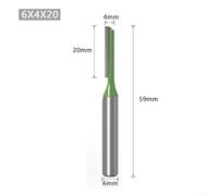 Eawfgtuw for 6mm Shank Woodworking Router Bit with Single/Double Flute for Wood Carving, Solid Hardened Steel Body, Anti Kickback Design, Heat Resistant Coating,(6x4x20)