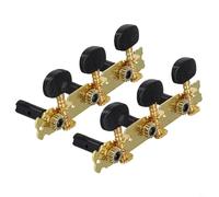 Eawfgtuw For Acoustic Guitar Tuning Pegs Set for Folk Classical Guitar, 6-Pack Machine Heads with Chrome Plating, ABS Bushings, Gold/Black/White, 3L+(Style 4)
