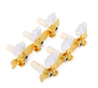 Eawfgtuw For Acoustic Guitar Tuning Pegs Set for Folk Classical Guitar, 6-Pack Machine Heads with Chrome Plating, ABS Bushings, Gold/Black/White, 3L+(Style 6)