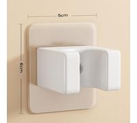 Eawfgtuw for Adjustable Drill-Shower Head Holder with Strong Suction, Wall-Mounted Bracket for Handheld Round or Square Showerheads, No-Punch ABS(White)