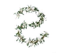Eawfgtuw For Artificial Olive For Leaf Garland 180cm with Berries, Realistic Greenery Vine for Wedding, Home Wall Decor, Hanging Decor for Mantel, Stair