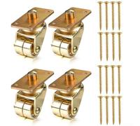 Eawfgtuw For Brass Casters for Upright Pianos - 75.5x65x43mm Iron and Nylon Swivel Wheels with Mounting Plate and Screws, Suitable for Spinet Frames,(4PCS)