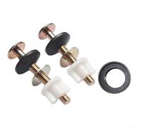 Eawfgtuw For Conical Toilet Cistern Seal Pan with Rubber Washer, 80mm Bolts and Nuts Set for Toilet Hinge Close Coupling - Silver, Fit Most Toilets