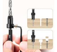 Eawfgtuw For Countersink Drill Bit Set with Hex Shank and Quick Change Holder for Woodworking Cabinet and Furniture Making, Includes 5 Sizes (#4, #6,