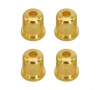 Eawfgtuw For Electric Bass String Ferrules 4 Pack, Zinc Alloy String Mounting Sleeves for Electric Bass Replacement, Fits Most Guitar Bodies,(Gold)