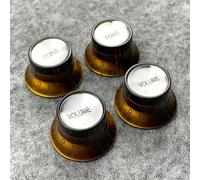 Eawfgtuw For Electric Guitar Top Hat Knobs 2 Volume 2 Tone for Gibson Les For SG For EPi LP ST Compatible with Standard Shaft Potentiometers(Brown)