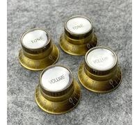 Eawfgtuw For Electric Guitar Top Hat Knobs 2 Volume 2 Tone for Gibson Les For SG For EPi LP ST Compatible with Standard Shaft Potentiometers(Gold)