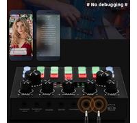 Eawfgtuw For External Sound Card for Phone PC Live Streaming, V8S Microphone Mixer with 10 Sound Effects, For Noise Reduction, 5.0, 16bit/48kHz