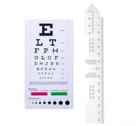 Eawfgtuw for Eye Chart and PD Ruler Set for Testing, 2-Pack Includes Letter & Digital Versions with Small/Large Ophthalmology Rulers, PVC Material for(GJC23+FA05)