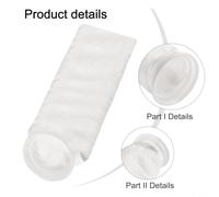 Eawfgtuw For Filter Bag PP Non-Woven for Water Treatment, 25µm/50µm/100µm/150µm, Ø 105 mm x 380 mm, Reusable Thermal Fixed Wool Monofilament Fabric,(150µm-1pc)