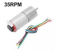 Eawfgtuw For GA25-370 DC12V Encoder Gear Motor with All-Metal Gears for Robot Cars, For Toys, Printers and Balance Vehicles, 25mm Diameter, Multiple RPM Options(35RPM)