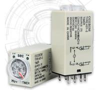 Eawfgtuw For H3Y-2 8-Pin Power-On Delay For Relay 60 Second Timer with LED Indicator, DC 24V 5A Output, 2NO 2NC Structure, Din-Rail Mountable for Industrial(H3Y-2 60S DC12V)