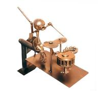 Eawfgtuw For Handmade Metal Wind Spinner for Yard - Rock Band Drummer Garden Decor with Guitar-Shaped Spinner, Wind-Powered Motion, Outdoor Musical Art(windmill - gold)