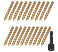 Eawfgtuw For Hanger Bolts 20 Pack with Driver, 5/16-18 x 2 Inch Carbon Steel Self-Drilling Screws for Wood to Metal Fastening, Heavy Duty