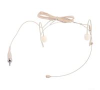 Eawfgtuw For Headworn Microphone with Double Earhook for Wireless Systems, Omnidirectional Condenser Mic, 3.5mm Locking Stereo Connector, Beige