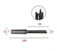 Eawfgtuw for HSS Four Blade Mortise Drill Bit for Woodworking Square Hole Tenon Cutter High Speed Steel Carpentry Tool 6-12mm(8mm)