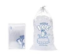 Eawfgtuw for Ice Bag 20lbs Large Capacity Heavy-Duty Clear PE Disposable Ice Storage Sack with Drawstring Closure for Cubes Transport and Outdoor(A)