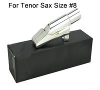 Eawfgtuw For Metal Saxophone Mouthpiece for Tenor Soprano Alto Sax with Ligature Cap, Brass Construction, Silvery Finish, Size #5#6#7#8#9(Tenor Sax Size 8)