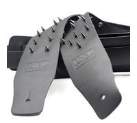 Eawfgtuw For Metal Spike Studded Adjustable Guitar Strap for Electric Acoustic Classical Guitar and Bass, Cow Leather Heavy Duty Punk Style with(C)