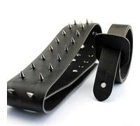 Eawfgtuw For Metal Spike Studded Adjustable Guitar Strap for Electric Acoustic Classical Guitar and Bass, Cow Leather Heavy Duty Punk Style with(A)