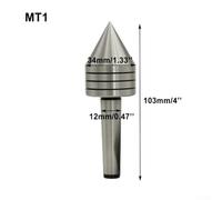 Eawfgtuw for MT1 Heavy Duty Live Tailstock Center for Wood Lathe with 60-Degree Point, Ball Bearings & Dust Seal - Silver, 103 x 34 x 12 mm(MT1)