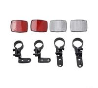Eawfgtuw For Reflector Set Front and Rear, Red and White For Bike Safety Reflectors with Mounting Bracket for Handlebar and Seat Post, ABS Material, 2 Pack(2 pair)