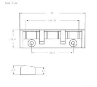 Eawfgtuw For Roller Nut for ST Style Electric Guitars, 3 Saddles, 43mm Length, Gold Finish, Compatible with FD ST and For TL Models, Metal Guitar(Sliver)