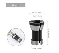 Eawfgtuw for Router Bit Extension Rod with Collet Chuck, Carbon Steel Shank 6mm 6.35mm 8mm for Trimming Engraving Carving Milling Electric Router(6mm)