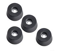 Eawfgtuw For Rubber Equipment Feet 4 Pack, 33mm Diameter with Steel Washer, 19mm Tall Conical Design for Speaker Cabinet, Bench Grinder, Flightcase Boxes,