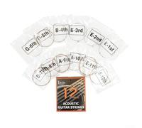Eawfgtuw For Stainless Steel Core Guitar Strings for Acoustic Folk Guitar, 12 Pcs Pack of Coated Copper Alloy Wound with Rich Warm Tone and Clear Bright